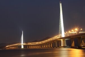 night, bridge, shenzhen bay bridge
